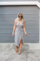 Button-front Dress with Summer Sandals.