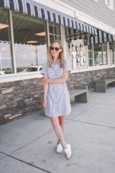 Seersucker Shirt Dress