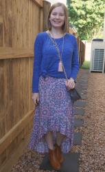 Knotted Knits Over Maxi Dresses With Rebecca Minkoff Love Bag