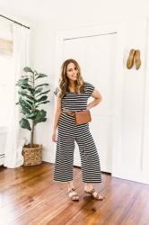9 ways to style a striped jumpsuit.