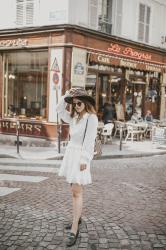 Robe blanche à Montmartre – Elodie in Paris