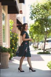 Floral Wrap Dress + Bow Pumps