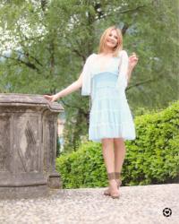 Tulle azzurro per un outfit romantic chic (Fashion Blogger Style)