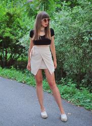 black and beige