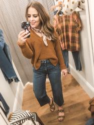 early fall Madewell try-on.