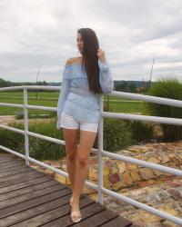 END OF SUMMER | BABY BLUE OFF SHOULDER 