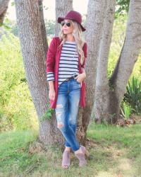 Burgundy and Stripes