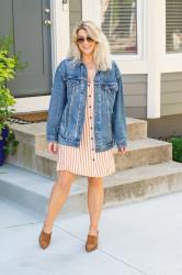 The Best Oversized Jean Jacket Makes a Summer Dress Work for Fall.