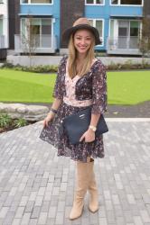 Bohemian Style: Floral Dress + Knee High Boots