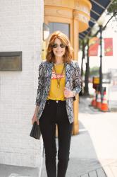 SLITHERING IN WITH A SNAKE PRINT BLAZER