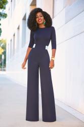 Fitted Blazer + Contrast Waist Jumpsuit