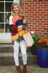 Bold Striped Sweater & White Denim & Confident Twosday Linkup 