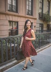 Polka Dot Wrap Dress for Work