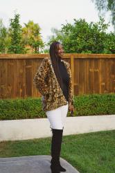 Leopard Print Faux Fur Hooded Jacket