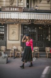 Pink Black Look Stradivarius – Elodie in Paris