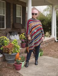 Colorful Striped Poncho