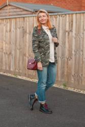 How to Do Masculine Chic With Denim, Camo and Military-Style Boots #iwillwearwhatilike