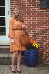 Mustard Pleated Dress 