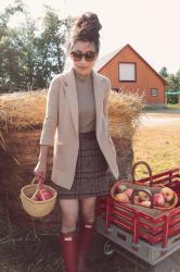 Apple Picking in Red Hunter Boots (on Sale!)