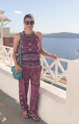 {outfit} Bold Prints in Santorini