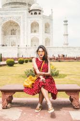 Visiting the Taj Mahal and My Printed Midi Dress