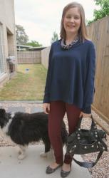 Weekday Wear Linkup! Navy Blouses and Colourful Pants Business Casual For Spring
