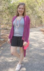 Waterfall Cardigans, Printed Shorts And V-Neck Tees With Rebecca Minkoff Mini MAC