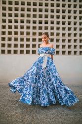CAROLINE CONSTAS Bardot Maxi Dress