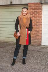 A Colour Block Coat With Straight Leg Jeans #iwillwearwhatilike