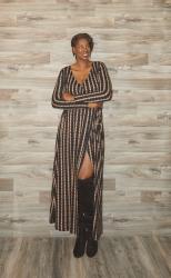 Alloy Apparel Tall Black & Gold Chain Print Maxi Dress