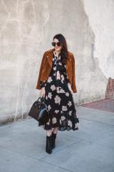 Fall Floral Midi Dress