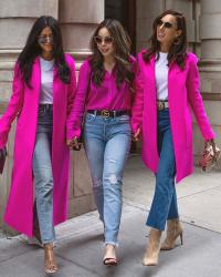 Going Bright in Hot Pink Coats