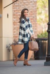 Buffalo Check Cape + Quilted Nappa Leather Tote