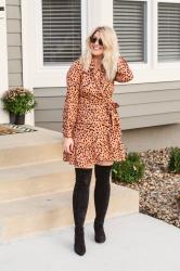 Tall Boots and a Leopard Dress for the Holidays.