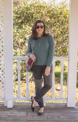 {outfit} Statement Jeans, Cashmere and Slingback Flats