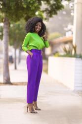 Off Shoulder Knit Top + Belted Ankle Length Pants