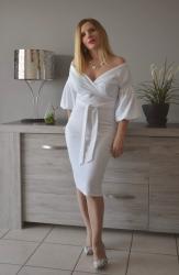 White midi dress