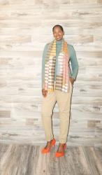 Neutrals + Colorful Stripe Scarf