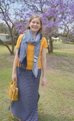 Maxi Skirts and Tees With Scarves and Mustard Rebecca Minkoff Micro Regan Bag