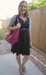 Weekday Wear Linkup! Belted Fit and Flare Dresses With Tees Underneath and Balenciaga Day Bags