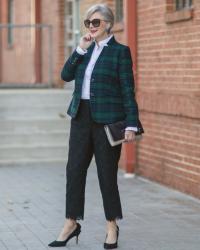 black watch plaid and lace pants