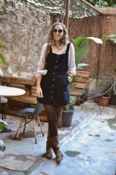 Blue overall dress – Autumn outfit