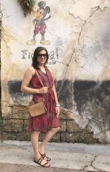 {outfit} The Edun Red Printed Dress at Animal Kingdom