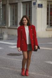 Manteau et bottines rouge