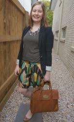 Weekday Wear Link Up: Printed A-Line Skirts and Tees In The Office