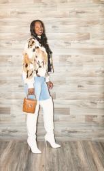 Multi Brown Faux Fur Jacket