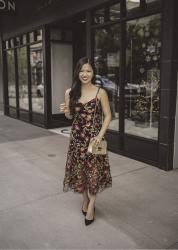 Wedding Guest Style: Floral Embroidered Midi Skirt