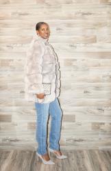 SHEIN Grey Faux Fur Coat