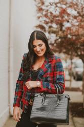 Plaid Tweed Blazer