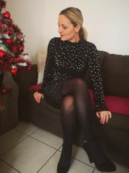 Black Dress polka dot